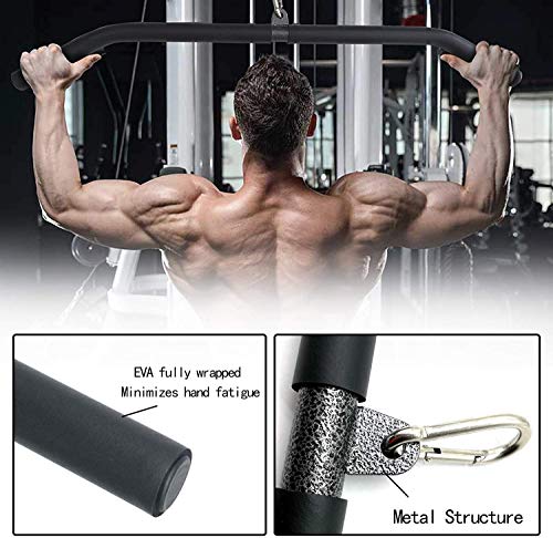 RGLZY Tricep LAT Pull Down Bar, Press Down Bar EVA Completamente Envuelto Sistema de sujeción de máquina de Cable de polea para Gimnasio y construcción de Fuerza Muscular en la Espalda