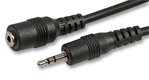 Rhinocables® - Cable de extensión para mini jack de 2,5 mm, estéreo, cable auxiliar de audio M/F, 2 m, 3 m, 5 m de longitud (5 m)