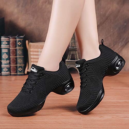 RHSML Zapatillas De Baile para Mujer, Zapatos De Baile para Mujer, Zapatillas De Jazz, Zapatillas De Baile, Zapatillas De Calle Modernas para Mujer(39, Black)