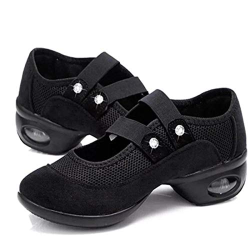 RHSML Zapatillas De Baile para Mujer, Zapatos De Baile, Verano Fresco, Tela De Red Cuadrada, Transpirable, Moderno, Cuadrado, Suelas Suaves, Zapatos De Baile Moderno para Mujer(41, Black) RHSML Zapatillas De Baile para Mujer, Zapatos De Baile, Verano Fresco, Tela De Red Cuadrada, Transpirable, Moderno, Cuadrado, Suelas Suaves, Zapatos De Baile Moderno para Mujer(41, Black)