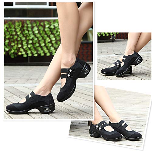 RHSML Zapatillas De Baile para Mujer, Zapatos De Baile, Verano Fresco, Tela De Red Cuadrada, Transpirable, Moderno, Cuadrado, Suelas Suaves, Zapatos De Baile Moderno para Mujer(41, Black) RHSML Zapatillas De Baile para Mujer, Zapatos De Baile, Verano Fresco, Tela De Red Cuadrada, Transpirable, Moderno, Cuadrado, Suelas Suaves, Zapatos De Baile Moderno para Mujer(41, Black)