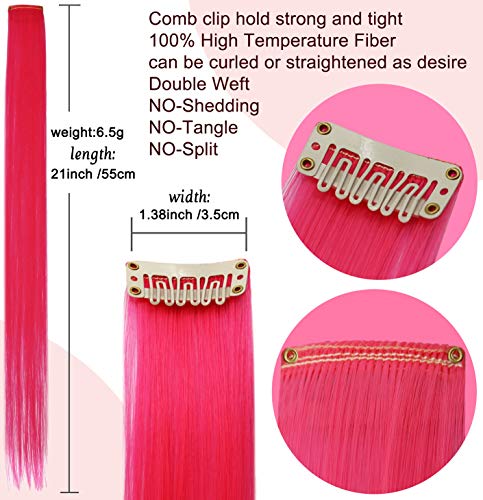 Rhyme Extensiones de Cabello Arco Iris Clip de Extensiones de Cabello de Color para niñas Muñecas Accesorios para el Cabello Wig Pieces For Kids 9 Piezas