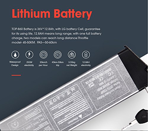RICH BIT Bicicleta Eléctrica 250W Bicicleta Plegable de Montaña LG Li Batería 36V *12.8 Ah Smart eBike 26 Pulgadas MTB RT-860 para Hombres/Adultos (Gris) RICH BIT Bicicleta Eléctrica 250W Bicicleta Plegable de Montaña LG Li Batería 36V *12.8 Ah Smart eBike 26 Pulgadas MTB RT-860 para Hombres/Adultos (Gris)