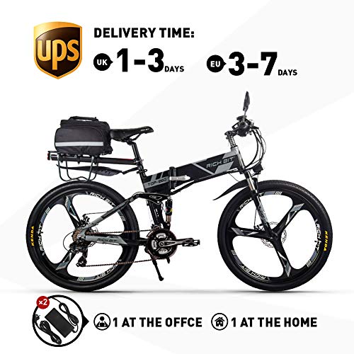 RICH BIT Bicicleta Eléctrica 250W Bicicleta Plegable de Montaña LG Li Batería 36V *12.8 Ah Smart eBike 26 Pulgadas MTB RT-860 para Hombres/Adultos (Gris) RICH BIT Bicicleta Eléctrica 250W Bicicleta Plegable de Montaña LG Li Batería 36V *12.8 Ah Smart eBike 26 Pulgadas MTB RT-860 para Hombres/Adultos (Gris)