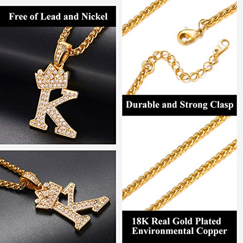Richsteel Colgante Letra k Oro colgnates Mujer Letra Colgante de Letra Dorada Hip Hop Rap Regalo Richsteel Colgante Letra k Oro colgnates Mujer Letra Colgante de Letra Dorada Hip Hop Rap Regalo