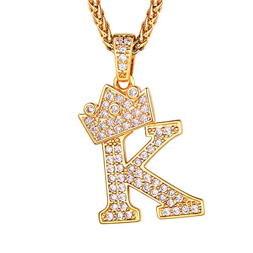 Richsteel Colgante Letra k Oro colgnates Mujer Letra Colgante de Letra Dorada Hip Hop Rap Regalo Richsteel Colgante Letra k Oro colgnates Mujer Letra Colgante de Letra Dorada Hip Hop Rap Regalo