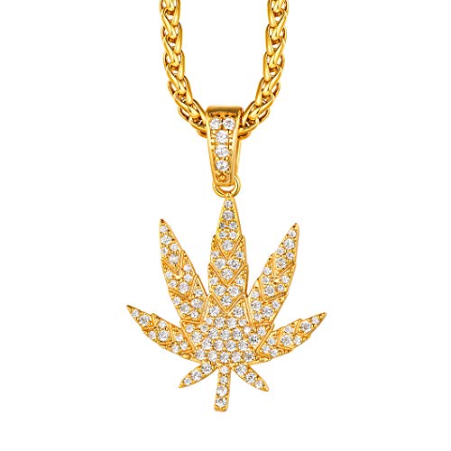 Richsteel Maple Leaf Charm Necklace Adjustable - Brillante Circonita Cúbica Hoja de Arce Latón Cobre Chapado en 18K Oro con Cadena Ajustable - Gratis Caja de Regalo Richsteel Maple Leaf Charm Necklace Adjustable - Brillante Circonita Cúbica Hoja de Arce Latón Cobre Chapado en 18K Oro con Cadena Ajustable - Gratis Caja de Regalo