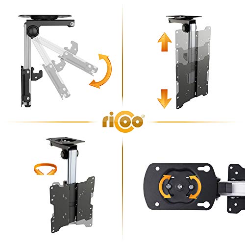 RICOO D0122 Soporte TV Techo Giratorio Plegable Televisión 13-33" (33-84cm) Brazo Universal Televisor LED/LCD/Curvo VESA 75x75-200x200 Negro RICOO D0122 Soporte TV Techo Giratorio Plegable Televisión 13-33" (33-84cm) Brazo Universal Televisor LED/LCD/Curvo VESA 75x75-200x200 Negro