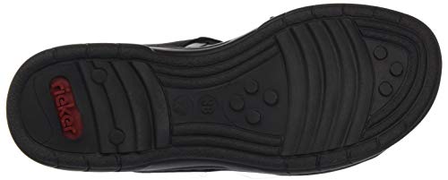 Rieker Frühjahr/Sommer 64573, Sandalias Punta Cerrada para Mujer, Negro (Schwarz/Cement 00), 39 EU Rieker Frühjahr/Sommer 64573, Sandalias Punta Cerrada para Mujer, Negro (Schwarz/Cement 00), 39 EU