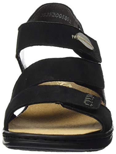 Rieker Frühjahr/Sommer 64573, Sandalias Punta Cerrada para Mujer, Negro (Schwarz/Cement 00), 39 EU