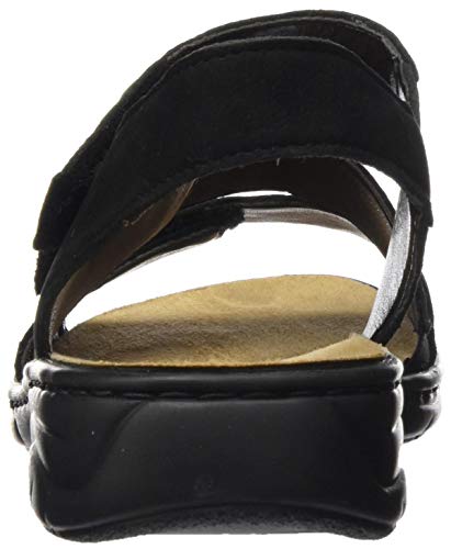 Rieker Frühjahr/Sommer 64573, Sandalias Punta Cerrada para Mujer, Negro (Schwarz/Cement 00), 39 EU