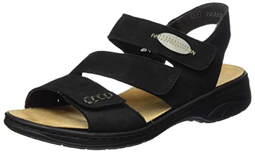 Rieker Frühjahr/Sommer 64573, Sandalias Punta Cerrada para Mujer, Negro (Schwarz/Cement 00), 39 EU