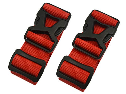 riemot Correa para Equipaje, Cinturón de Seguridad para Maletas con Cierre de Hebilla, Accesorios de Viaje, Largas Ajustables Juego de 2 Rojo riemot Correa para Equipaje, Cinturón de Seguridad para Maletas con Cierre de Hebilla, Accesorios de Viaje, Largas Ajustables Juego de 2 Rojo