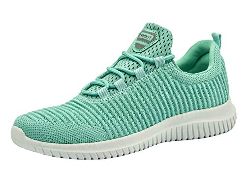 riemot Zapatillas Deportivas de Mujer, Zapatos para Correr Deporte al Aire Libre Running Fitness Gimnasio Súper Ligeras y Transpirables Sneakers Calzado Casual, Verde EU 40