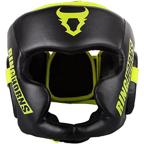 Ringhorns Charger Cascos de Boxeo, Unisex Adulto, Negro/Amarillo Fluo, Talla única