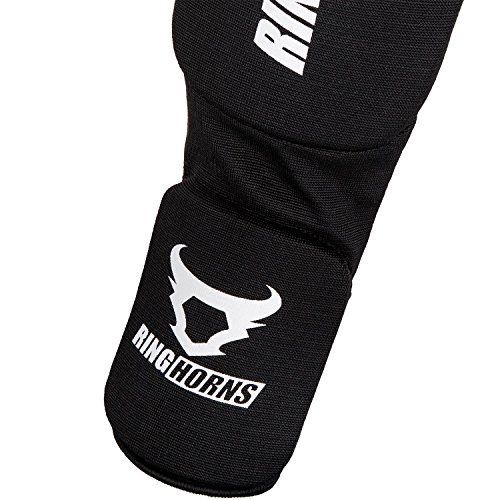 Ringhorns Charger Espinilleras de Boxeo, Unisex Adulto, Negro, Talla Única Ringhorns Charger Espinilleras de Boxeo, Unisex Adulto, Negro, Talla Única