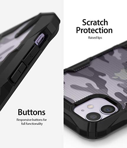 Ringke Fusion-X DDP Diseñado para Funda Apple iPhone 11, Transparente al Dorso Carcasa iPhone 11 6.1" Protección Resistente Impactos TPU + PC Funda para iPhone 11 2019 - Camo Black
