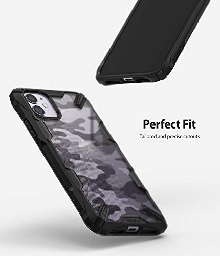 Ringke Fusion-X DDP Diseñado para Funda Apple iPhone 11, Transparente al Dorso Carcasa iPhone 11 6.1" Protección Resistente Impactos TPU + PC Funda para iPhone 11 2019 - Camo Black