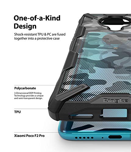 Ringke Fusion-X Diseñado para Funda Xiaomi Redmi K30 Pro, Carcasa Protección Resistente Impactos TPU + PC Funda para Xiaomi Poco F2 Pro - Camo Black