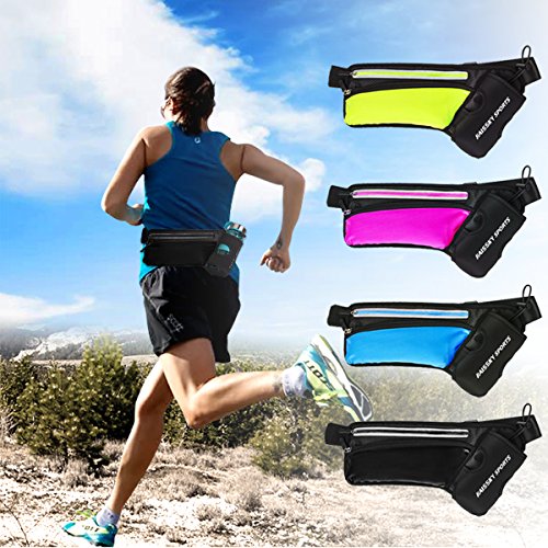 Riñonera Deportivo Cinturón Running Belt con Botella Agua Bolsa Impermeable, Conveniente para iPhone 8/8 plus/X/XS/XS MAX/XR, Para Deportes Al Aire Libre Fitness Senderismo, Ciclismo, Jogging, Caminar