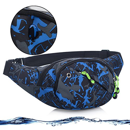 Riñonera lienzo 3-zipper Fanny Pack cintura bolsa con correa ajustable para correr Fitness ciclismo senderismo viajes Camping deportes (Blu) Riñonera lienzo 3-zipper Fanny Pack cintura bolsa con correa ajustable para correr Fitness ciclismo senderismo viajes Camping deportes (Blu)