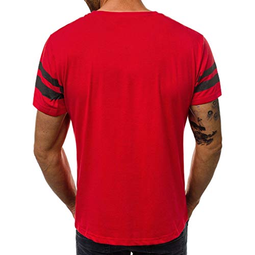 riou Camiseta Deportes Camisetas Hombre Manga Corta Moda Cuello Redondo Deportiva Top Futbol brasileño Impresión de Letras Yoga Slim Fit chándal Blusa Camisa Verano Fitness Ajustado