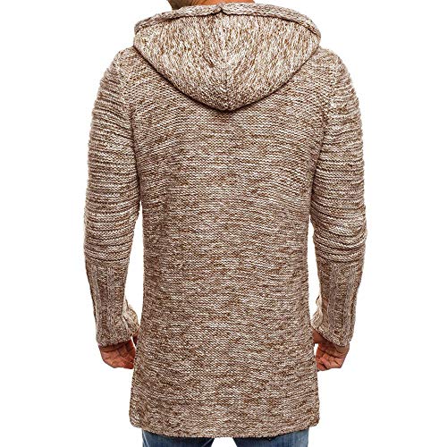 riou Chaqueta Cardigan de Manga Larga de Punto sólido con Capucha de Color sólido de Invierno para Hombre Casual y cálida riou Chaqueta Cardigan de Manga Larga de Punto sólido con Capucha de Color sólido de Invierno para Hombre Casual y cálida