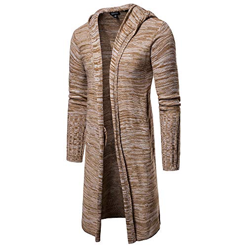 riou Chaqueta Cardigan de Manga Larga de Punto sólido con Capucha de Color sólido de Invierno para Hombre Casual y cálida riou Chaqueta Cardigan de Manga Larga de Punto sólido con Capucha de Color sólido de Invierno para Hombre Casual y cálida