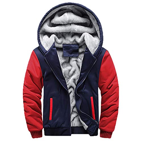 riou Chaqueta con Capucha Forro Polar Sudadera con Capucha Hombres de Manga Larga Hoodie Casual Abrigo Otoño-Invierno Chandal (Red-b, XXL) riou Chaqueta con Capucha Forro Polar Sudadera con Capucha Hombres de Manga Larga Hoodie Casual Abrigo Otoño-Invierno Chandal (Red-b, XXL)