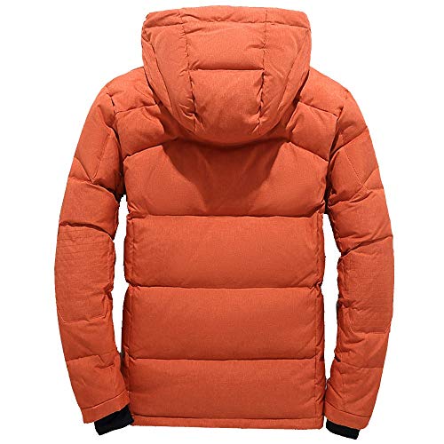 riou Hombre Gruesos Pato Blanco Abajo Chaqueta Invierno cálido Manga Gruesa Manga Larga con Capucha Abrigo Cremallera Tamaño Grande M~XXXXL