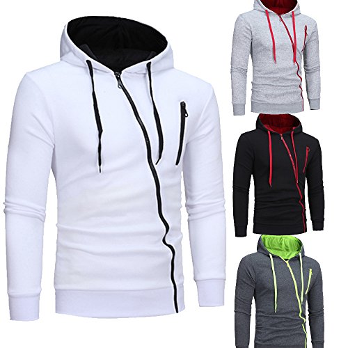 riou Sudadera con Capucha de Cremallera de Manga Larga Slim Fit para Hombre con Blusa Outwear de Bolsillo Chaqueta Irregular de la Personalidad riou Sudadera con Capucha de Cremallera de Manga Larga Slim Fit para Hombre con Blusa Outwear de Bolsillo Chaqueta Irregular de la Personalidad