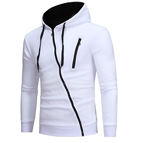 riou Sudadera con Capucha de Cremallera de Manga Larga Slim Fit para Hombre con Blusa Outwear de Bolsillo Chaqueta Irregular de la Personalidad riou Sudadera con Capucha de Cremallera de Manga Larga Slim Fit para Hombre con Blusa Outwear de Bolsillo Chaqueta Irregular de la Personalidad