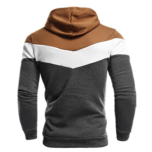 riou Sudadera con Capucha para Hombre Otoño Casual Color Sólido Camiseta de Manga Larga Chaqueta Hoodie Abrigo