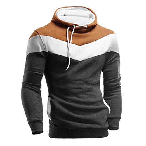 riou Sudadera con Capucha para Hombre Otoño Casual Color Sólido Camiseta de Manga Larga Chaqueta Hoodie Abrigo