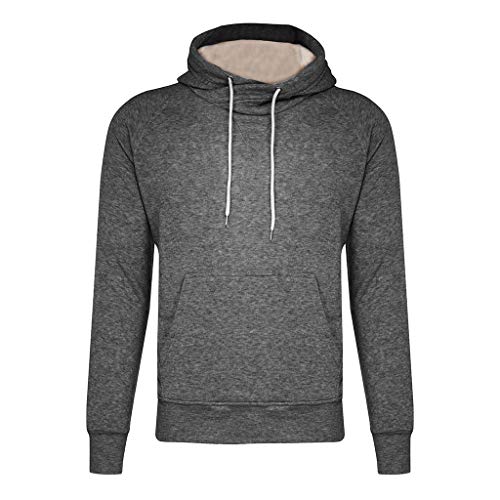 riou Sudadera Hombres Suelto Hoodie Deportes Casual Manga Larga Sudadera con Capucha Top Blusa Otoño Invierno Chándales Western Yoga Corbata Pullover