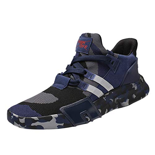 riou Zapatillas Deporte Hombre Transpirable Ligeras Moda Camuflaje Zapatos para Deportivo versátil Calzado Casuales Gimnasio Sneakers Negro, Rojo, Blanco, Azul 39-47