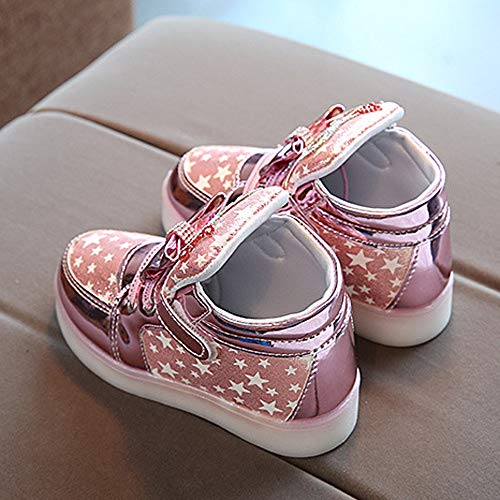 Riou Zapatillas Deportivas para Niñas LED Zapatos de Princesa Botas Dibujos Animados Antideslizante Zapatos Casuales Fondo Suave Ligeros Sandalias de Vestir Zapatillas Sneakers