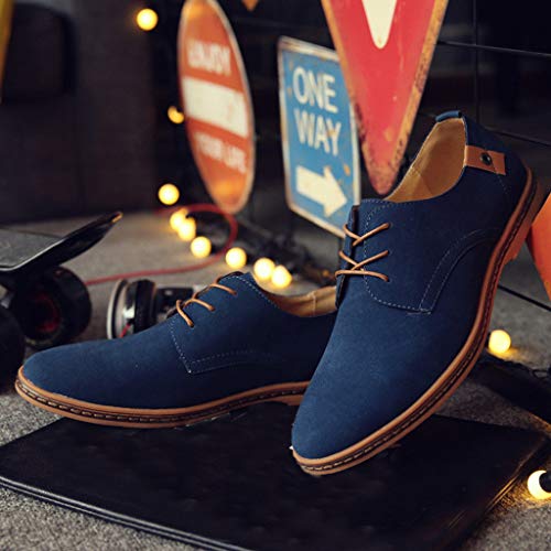 riou Zapatos Casuales de Hombre con Cordones Zapatos de Negocios Zapatos Oxford Moda Cuero Sólido Sneakers Negro Azul Gris Blanco 38-48 riou Zapatos Casuales de Hombre con Cordones Zapatos de Negocios Zapatos Oxford Moda Cuero Sólido Sneakers Negro Azul Gris Blanco 38-48
