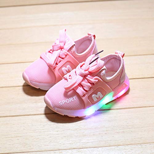 Riou Zapatos LED Niños Niñas 7 Color Zapatillas Deportivas Unisex Zapatillas de Correr Transpirables Antideslizante Zapatillas Ligeras Chicos Chicas Zapatos Calzado