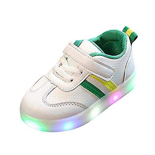 Riou Zapatos LED Niños Niñas Zapatillas Deportivas Unisex Calzado Rayas Antideslizante Bebe Chicos Chicas Zapatos Calzado Fitness Sneakers Ligero Transpirable