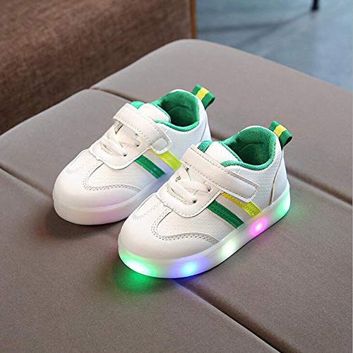 Riou Zapatos LED Niños Niñas Zapatillas Deportivas Unisex Calzado Rayas Antideslizante Bebe Chicos Chicas Zapatos Calzado Fitness Sneakers Ligero Transpirable