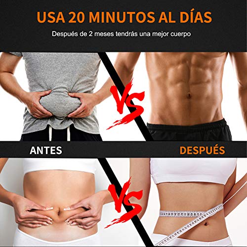 RIRGI Koiteck Electroestimulador Muscular Abdominales,Electroestimulador Muscular USB Recargable, 6 Modos y 10 Niveles de Intensidad para Abdomen/Cintura/Pierna/Brazo (Azul)