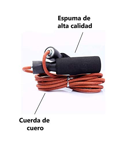 Riscko Wonduu Comba De Cuero Fitness Cuerda para Saltar con Mangos De Espuma Suave Cf05 Riscko Wonduu Comba De Cuero Fitness Cuerda para Saltar con Mangos De Espuma Suave Cf05