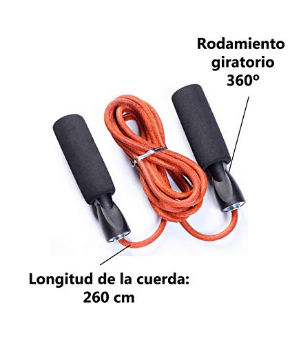 Riscko Wonduu Comba De Cuero Fitness Cuerda para Saltar con Mangos De Espuma Suave Cf05 Riscko Wonduu Comba De Cuero Fitness Cuerda para Saltar con Mangos De Espuma Suave Cf05