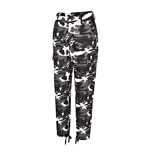 RISTHY Pantalones Cargo Mujer Pantalones de Camuflaje Pantalones de Camo para Mujer Pantalones Militares Mujer Pantalones Casuales para Ejército Militar Combat