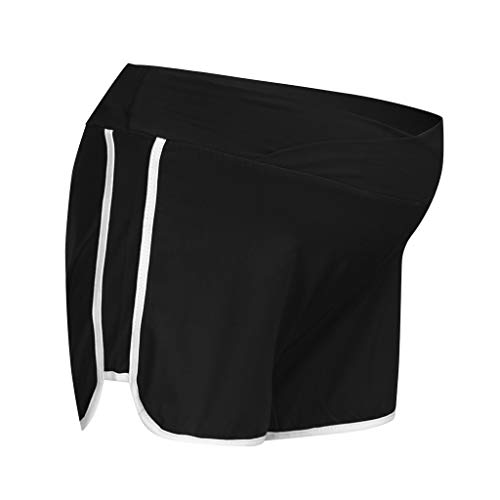 RISTHY Pantalones Cortos Premamá Pantalones de Deporte Leggings Pantalón de Yoga Pijamas Push Up Elástico Talle Bajo para Barriga Mujer Embarazada Maternidad