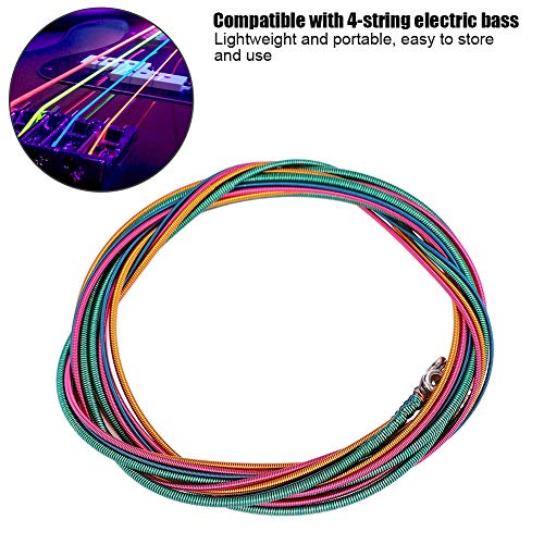 RiToEasysports Cuerdas para bajo, 1.16 mm, 1.44 mm, 2.0 mm, 2.54 mm (.046-.100) Piezas de bajo eléctrico de aleación de níquel y Acero de Colores Coloridos.