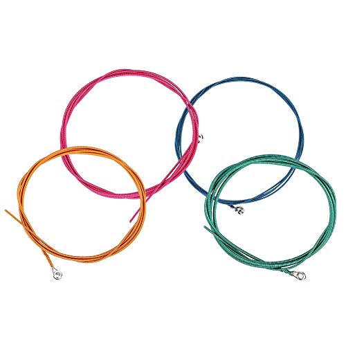 RiToEasysports Cuerdas para bajo, 1.16 mm, 1.44 mm, 2.0 mm, 2.54 mm (.046-.100) Piezas de bajo eléctrico de aleación de níquel y Acero de Colores Coloridos.