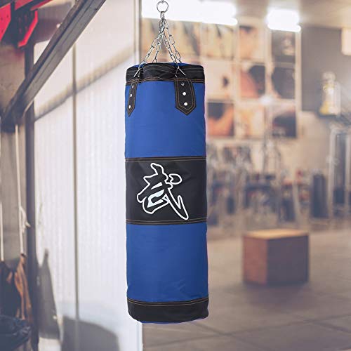 RiToEasysports Saco de Boxeo Pesado con Cadena, Saco de Boxeo de Tela Oxford Grueso de 3 Capas sin Relleno para Adolescentes y Adultos(1.2m / 47.2in Hueco Obtenga)