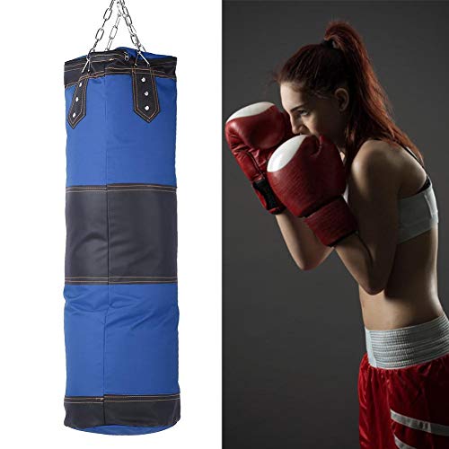 RiToEasysports Saco de Boxeo Pesado con Cadena, Saco de Boxeo de Tela Oxford Grueso de 3 Capas sin Relleno para Adolescentes y Adultos(1.2m / 47.2in Hueco Obtenga)